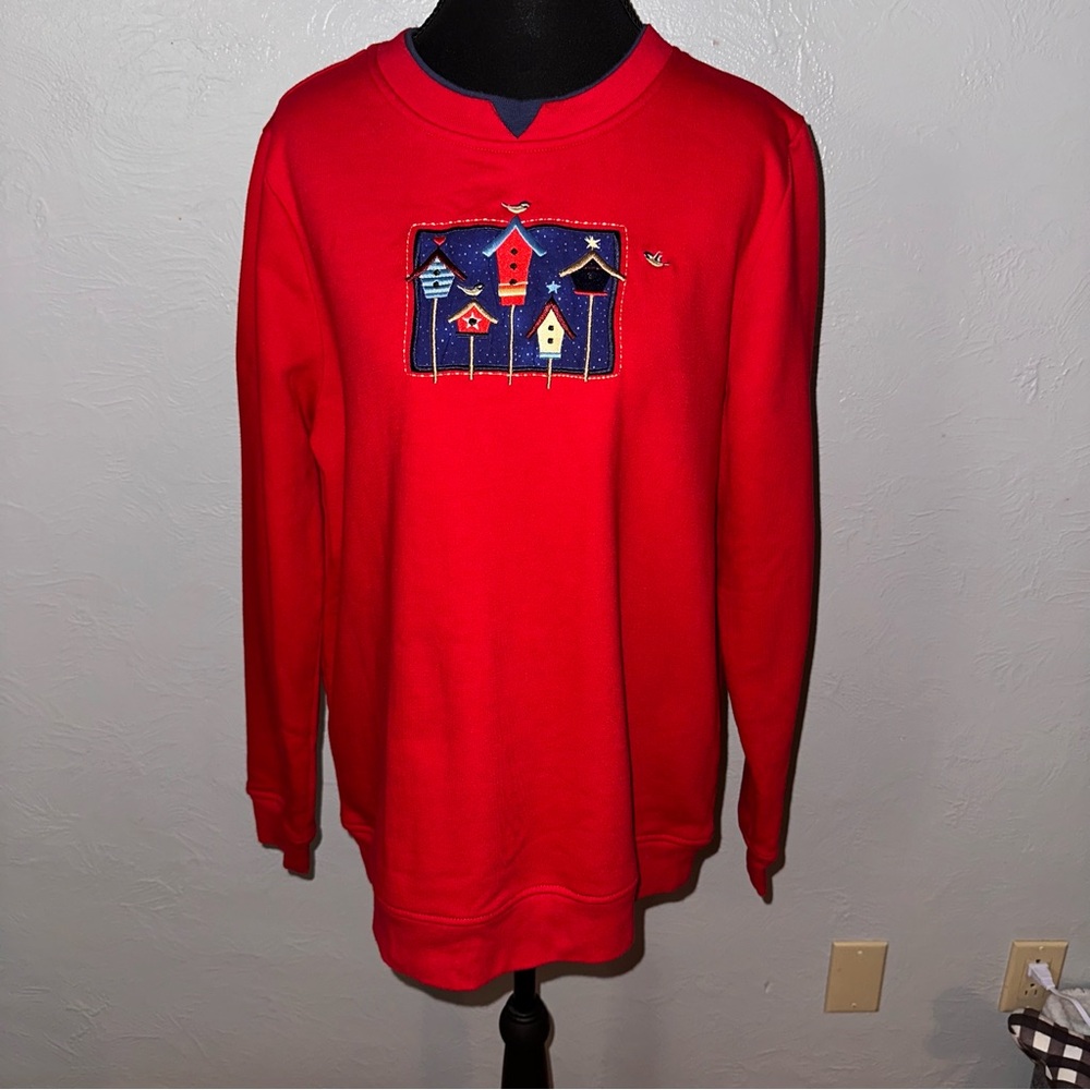 Breckenridge Red Birdhouse Graphic Sweatshirt | Size L | Vintage